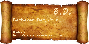 Becherer Damján névjegykártya